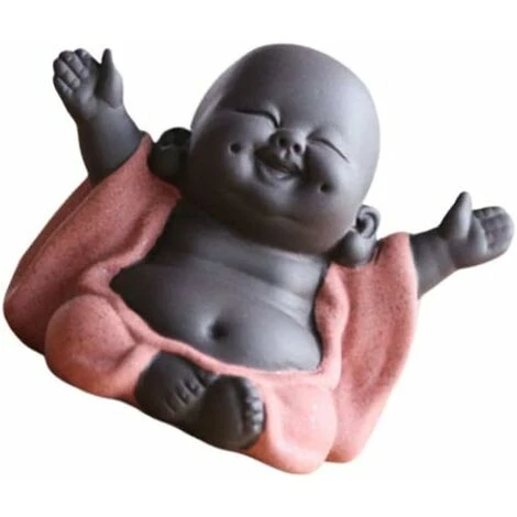 Statue De Bouddha Rieur - Orange – Image 4