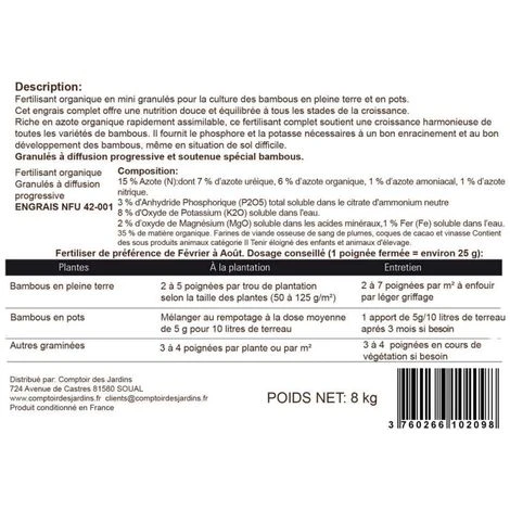 Engrais Organique Bambous Et Graminées. Seau 8 Kg – Image 5