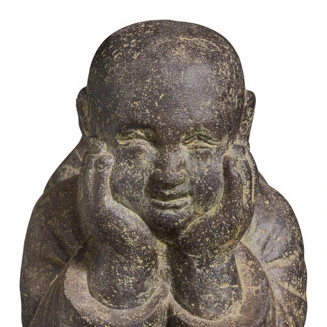 Statue De Jardin Moine Couché En Pierre Naturelle Gris – Image 5