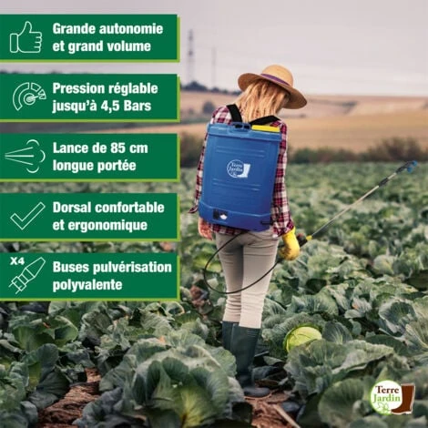 Pulvérisateur électrique 16 Litres 4,5 Bars - Batterie 12V/8AH Autonomie Max 4h Chargeur Inclus – Image 2