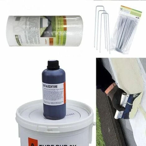 MBM KIT DE POSE DE PELOUSE Artificielle 10 Kg De Colle + 25 M De Bande De Jonction + 20 Piquets