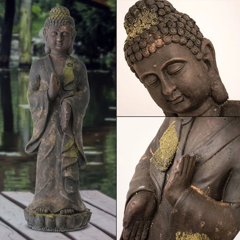 Figurine De Jardin Décoration Extérieure Magnésie Bouddha Marron Asie Design Statue 81 Cm Boltze 1021397 – Image 2