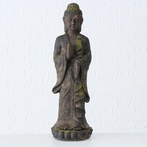 Figurine De Jardin Décoration Extérieure Magnésie Bouddha Marron Asie Design Statue 81 Cm Boltze 1021397 – Image 3