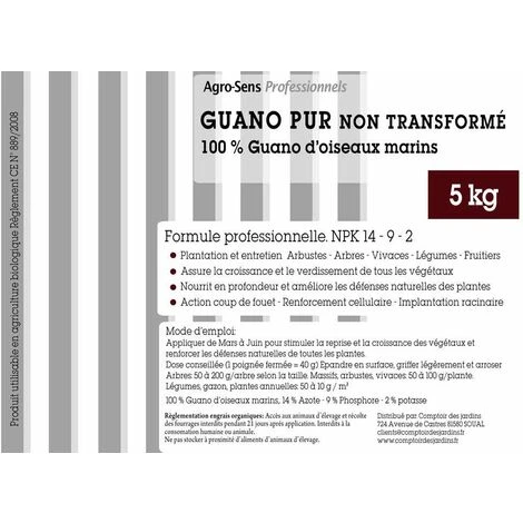 Guano Pur Professionnel Riche En Azote Et Phosphore - Sac 5 Kg – Image 4