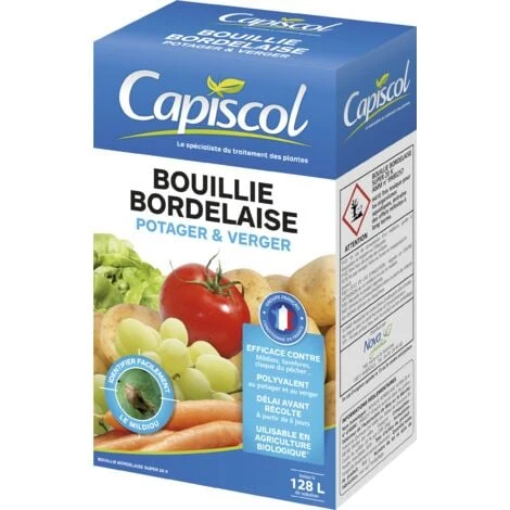 CAPISCOL BB20800 Bouillie Bordelaise Potager Et Verger 800g De Poudre 128L De Solution Utilisable En Agriculture Biologique