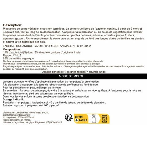 Corne Broyée, Engrais Azoté à Diffusion Progressive. Seau 5 Kg – Image 3