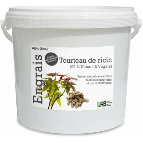 Tourteau De Ricin Granulés, Engrais 100 % Végétal. Seau 4 Kg