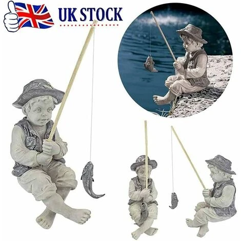 Frederic Statuette De Jardin Le Petit Pêcheur D'Avignon Garçon De Pêche, Décoration De Jardin, Nain De Pêche, Statue Extérieure En Résine – Image 2