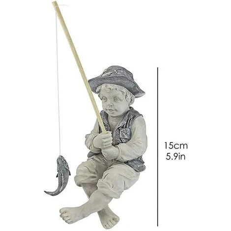 Frederic Statuette De Jardin Le Petit Pêcheur D'Avignon Garçon De Pêche, Décoration De Jardin, Nain De Pêche, Statue Extérieure En Résine – Image 4