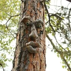 Visage D'arbre En 3D - Décoration De Jardin - Visage De Vieil Homme Amusant - Décoration De Jardin (B)