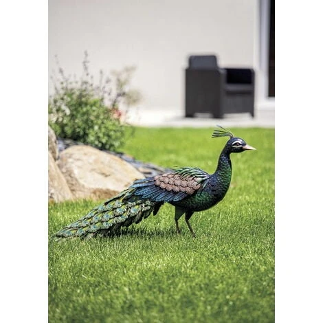Nortene Paon Décoratif Stylisé Peacky En Métal - 94 X 28 X 2 Cm – Image 2