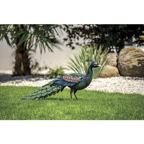 Nortene Paon Décoratif Stylisé Peacky En Métal - 94 X 28 X 2 Cm – Image 3