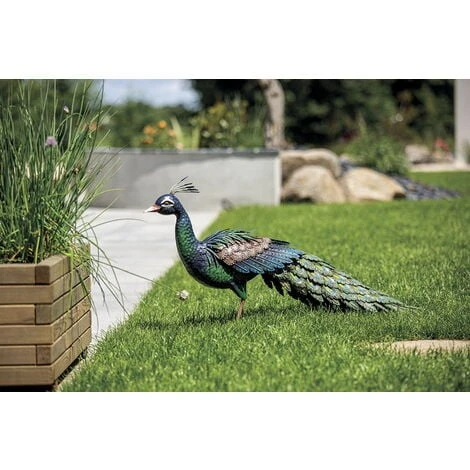 Nortene Paon Décoratif Stylisé Peacky En Métal - 94 X 28 X 2 Cm – Image 4