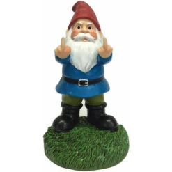 Nain De Jardin,15cm Statue De Nain De Jardin Humour Exterieur, Nain De Jardin Doigt D'honneur, GNOME De Jardin En Résine Exterieur Pour Home Pelouse Backyard Decor, Palette Complète De Couleur，Superma