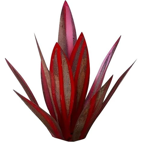 Plante D'agave En Métal, Pour La Décoration De Jardin, Rouge, Sculpture Rustique De Tequila, Adaptée Pour L'intérieur, Ornements De Pelouse (Rouge, 55cm) – Image 4