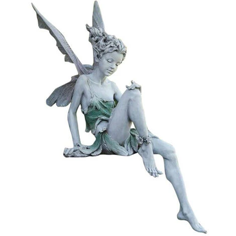 Figurine D'elfe En Résine - Décoration De Jardin - Figurine De Fée Avec Ailes - Décoration De Jardin Pour Extérieur - Aménagement Paysager - Ange - Décoration Pour La Maison, Le Bureau