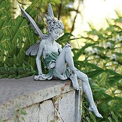 Figurine D'elfe En Résine - Décoration De Jardin - Figurine De Fée Avec Ailes - Décoration De Jardin Pour Extérieur - Aménagement Paysager - Ange - Décoration Pour La Maison, Le Bureau – Image 2