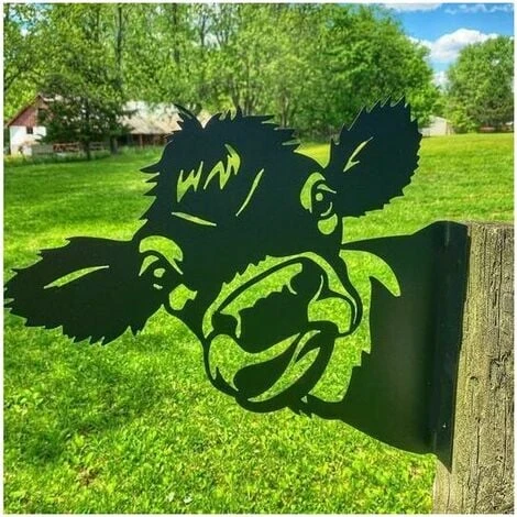 Ornements De Jardin De Vache En Métal Pour Clôtures Décorations En Plein Air Maison Vache Animaux Jardin Décor Sculptures Rouillé Fonte Silhouettes Arbre Cour Mur Art Cadeau Phe