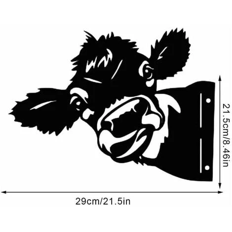 Ornements De Jardin De Vache En Métal Pour Clôtures Décorations En Plein Air Maison Vache Animaux Jardin Décor Sculptures Rouillé Fonte Silhouettes Arbre Cour Mur Art Cadeau Phe – Image 2