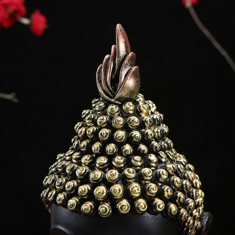 Statue De Tête De Bouddha Doré Décor à La Maison Décorations De Table Antiques Figurines – Image 5