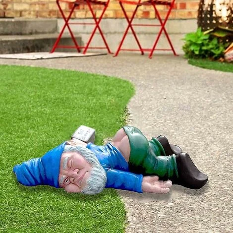 Décoration De Statue De Nain De Jardin Nain Ivre Drôle Signifiant Décoration De Statue De Jardin Nain – Image 4