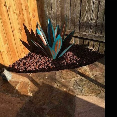 Sculpture Rustique De Tequila, 55CM DIY Art Décoration Statue Déco à La Maison, Figurines De Jardin, Ornements De Pelouse, Piquets De Jardin, Plantes D'agave En Métal Pour Cour Extérieure – Image 4