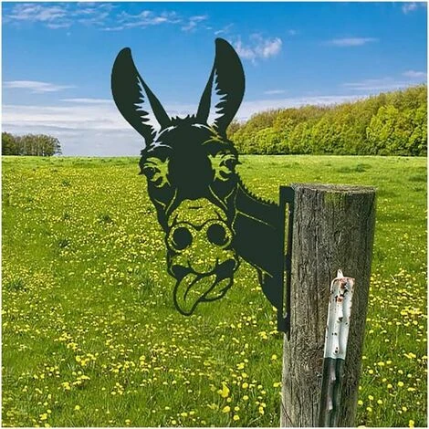 GU.B/bon Ornements De Jardin D'Âne En Métal Pour Clôtures Décorations En Plein Air Maison Âne Animaux Jardin Décor Sculptures Rouillé Fonte Silhouettes Arbre Cour Mur Art Cadeau Donkey