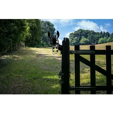 GU.B/bon Ornements De Jardin D'Âne En Métal Pour Clôtures Décorations En Plein Air Maison Âne Animaux Jardin Décor Sculptures Rouillé Fonte Silhouettes Arbre Cour Mur Art Cadeau Donkey – Image 2