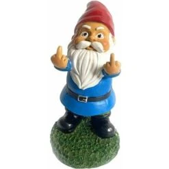 Nain De Jardin,15cm Statue De Nain De Jardin Humour Exterieur, Nain De Jardin Doigt D'honneur, GNOME De Jardin En Résine Exterieur Pour Home Pelouse Backyard Decor, Palette Complète De Couleur，