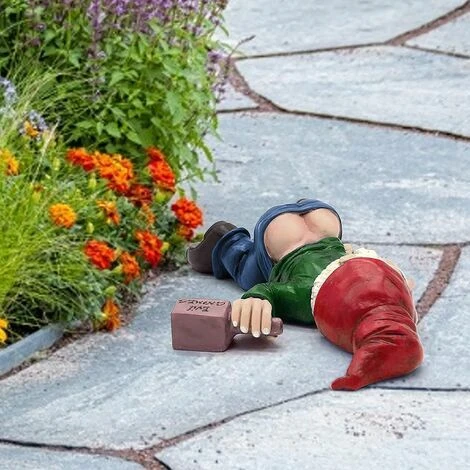 Nain De Jardin Ivre Drôle, Décoration De Statues De Gnomes Créatifs, Sculpture De Jardin, Artisanat En Résine, Cadeau De Nouveauté Nain Miniature Pour Ornement De Pelouse Patio Intérieur Extérieur, – Image 3