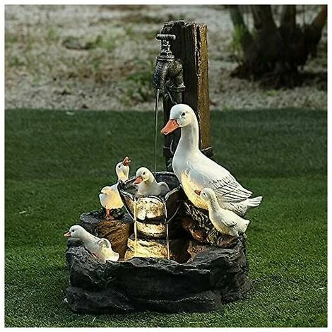 Statue D'animal De Jardin Fontaine Solaire Lampe De Jardin Art Déco Led Sculpture De Jardin D'extérieur (B)