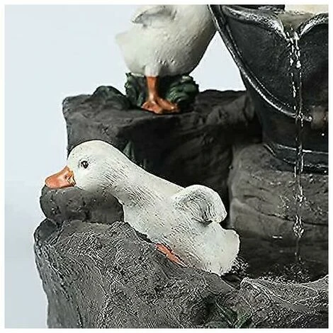 Statue D'animal De Jardin Fontaine Solaire Lampe De Jardin Art Déco Led Sculpture De Jardin D'extérieur (B) – Image 2