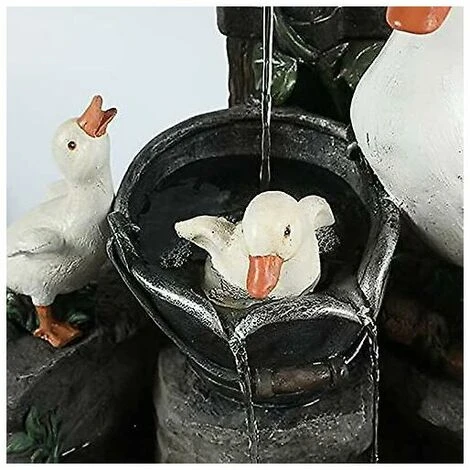 Statue D'animal De Jardin Fontaine Solaire Lampe De Jardin Art Déco Led Sculpture De Jardin D'extérieur (B) – Image 3