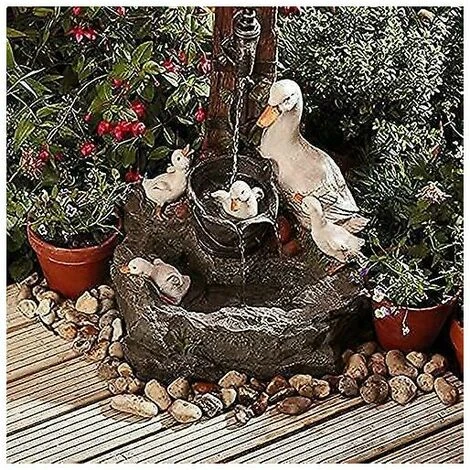 Statue D'animal De Jardin Fontaine Solaire Lampe De Jardin Art Déco Led Sculpture De Jardin D'extérieur (B) – Image 4