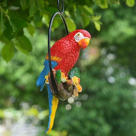 Statue De Perroquet Figurine De Perroquet, Décoration Jardin Exterieur Animaux, Statue De Jardin En Résine Pour Le Collectionneur D'oiseaux Tropicaux Amoureux De La Nature,,(Rouge) – Image 5