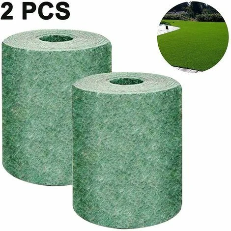 OAAO Tapis D'herbe Biodégradable 2PCS, Tapis D'herbe Verte Pour Pique-nique, Tapis De Germination Des Plantes Pour La Culture De Graines D'herbe Dans Le Patio, La Pelouse, Le Jardin, Le Patio (10M 0.2