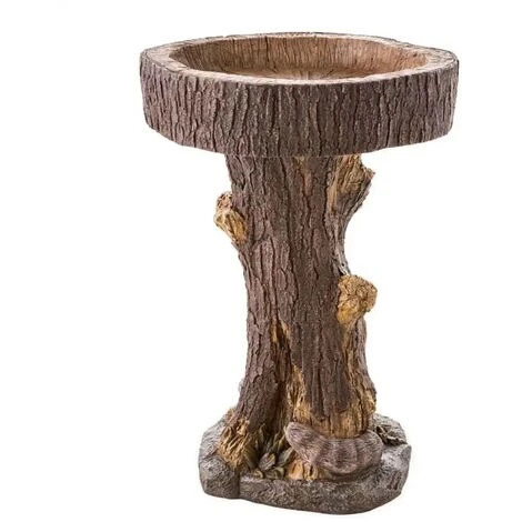 Résine Raton Laveur Statues Château Bain D'oiseau Polyrésine Bain D'oiseau De Jardin Antique Pour Jardin Cour Décoration Figurines D'animaux Ornements, Pratique – Image 2