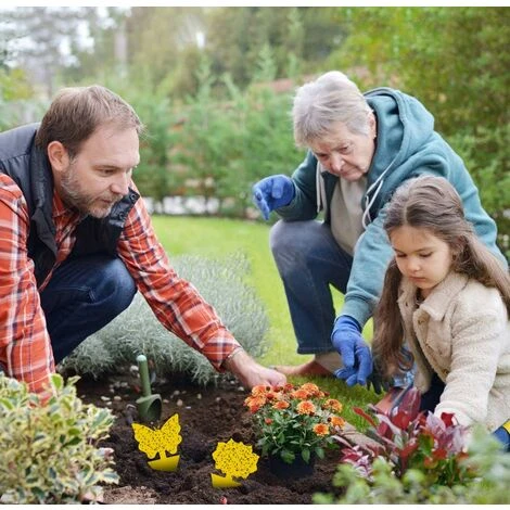 48 Pièces Plug-In Flytrap Yellow Plate Yellow Sticker Protection Des Plantes Contre Les Pucerons, Les Mouches Des Feuilles Et Les Parasites, Idéal Pour Les Plantes De Balcon Ou De Jardin – Image 5