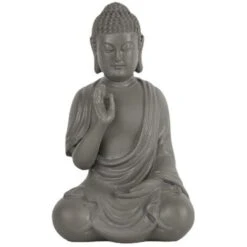 Statue Bouddha Méditation - Statuette Décoration Zen Et Feng Shui - Apporte Une Ambiance Apaisée Et Relaxante à Votre Intérieur - Statue Porte-Bonheur Couleur Grise - Hauteur: 1056cm - Zen’Light
