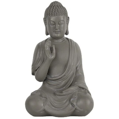 Statue Bouddha Méditation - Statuette Décoration Zen Et Feng Shui - Apporte Une Ambiance Apaisée Et Relaxante à Votre Intérieur - Statue Porte-Bonheur Couleur Grise - Hauteur: 1056cm - Zen’Light
