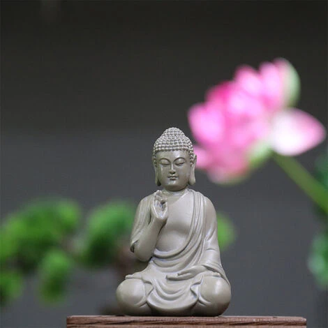 Statue Bouddha Méditation - Statuette Décoration Zen Et Feng Shui - Apporte Une Ambiance Apaisée Et Relaxante à Votre Intérieur - Statue Porte-Bonheur Couleur Grise - Hauteur: 1056cm - Zen’Light – Image 5