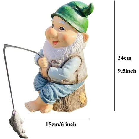 Statue De Décor-Nain De Jardin Le Gardien De Pêche En Plein Air, Statue De Nain De Jardin De Pêcheur Pour La Décoration De Jardin Extérieur – Image 5