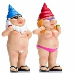 Nain De Jardin-Nains De Jardin Nains De Jardin Nus Amusants - Petites Statues Grossières - Cadeau De Jardinage Pour Les Familles Et Les Voisins (Un Couple) [Classe énergétique A+++]