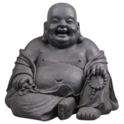 Bouddha De Jardin En Fibres Happy 46 X 42 X 42 Cm