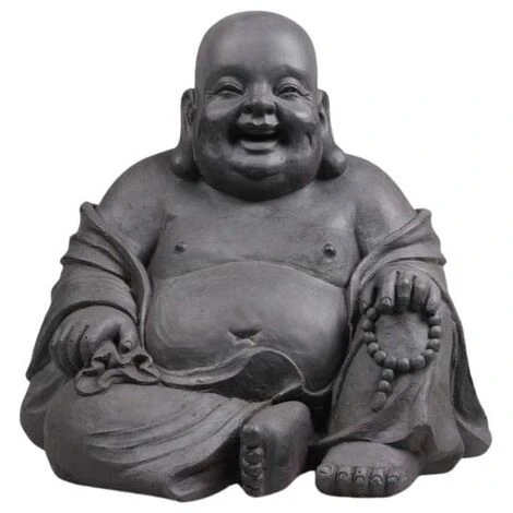 Bouddha De Jardin En Fibres Happy 46 X 42 X 42 Cm
