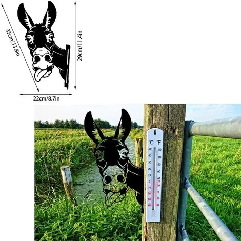 Ornements De Jardin D'Âne En Métal Pour Clôtures Décorations En Plein Air Maison Âne Animaux Jardin Décor Sculptures Rouillé Fonte Silhouettes Arbre Cour Mur Art Cadeau DonkeyC – Image 2