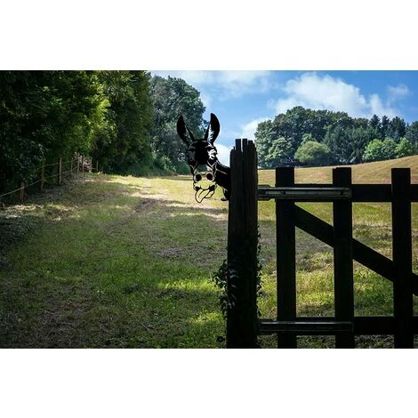 Ornements De Jardin D'Âne En Métal Pour Clôtures Décorations En Plein Air Maison Âne Animaux Jardin Décor Sculptures Rouillé Fonte Silhouettes Arbre Cour Mur Art Cadeau DonkeyC – Image 3