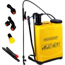 Monzana Pulvérisateur à Pression 16 L Dorsal Avec Bretelles 4 Buses Jet Jardinage Jardin Pulvérisation