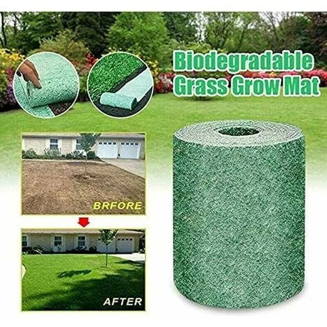 Rouleau De Tapis De Semences D'herbe, Tapis De Culture D'herbe Biodégradable, Tapis De Semences D'herbe Engrais Jardin Pique-nique Jardinage Pelouse Tapis De Plantation 20 × 1000cm – Image 2