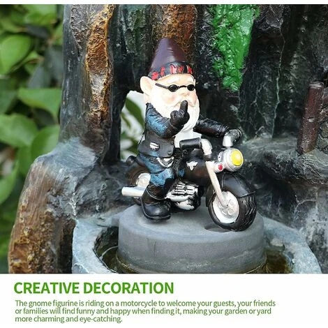 Nain De Jardin Pour Moto - 13,3 Cm X 13 Cm - Statue Nain De Jardin - Étanche - Protection Solaire - Décoration De Jardin - Nain Pour Le Jardin - Décoration De Terrasse - Décoration Pour Le Balcon – Image 3